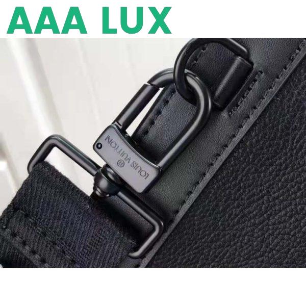 Replica Louis Vuitton LV Unisex Messenger Voyage Black Aerogram Cowhide Leather Textile Lining 7