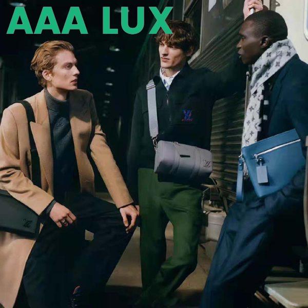 Replica Louis Vuitton LV Unisex Messenger Voyage Black Aerogram Cowhide Leather Textile Lining 12