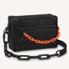 Replica Louis Vuitton LV Unisex Mini Soft Trunk Bag Black Cowhide Leather