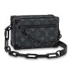 Replica Louis Vuitton LV Unisex Mini Soft Trunk Bag in Monogram Eclipse Canvas and Chain