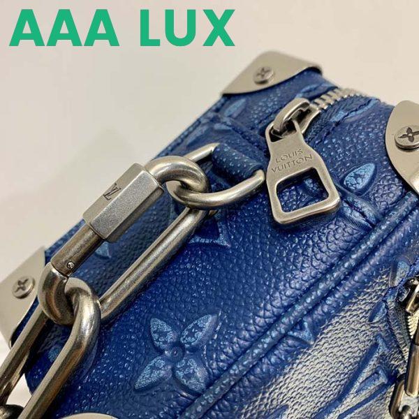 Replica Louis Vuitton LV Unisex Mini Soft Trunk Denim Blue Cowhide Leather 7