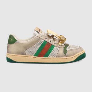 Replica Gucci Women’s Screener Sneaker with Cherries 3.6cm Height-Green 2