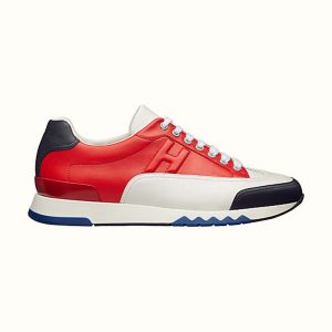 Replica Hermes Men Trail Sneaker in Calfskin-Red