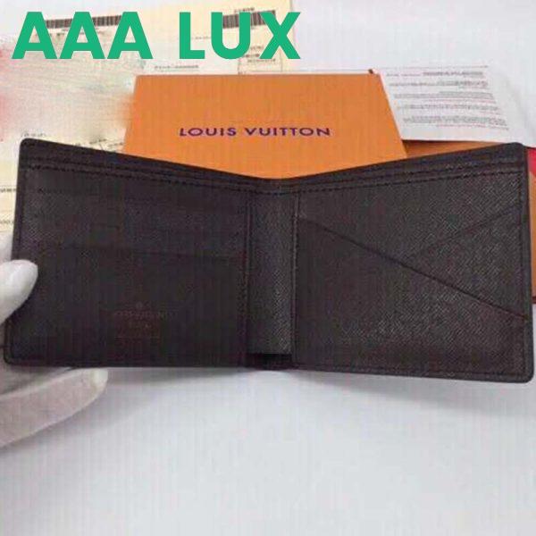 Replica Louis Vuitton LV Unisex Multiple Wallet Damier Ebène Canvas-Brown 9