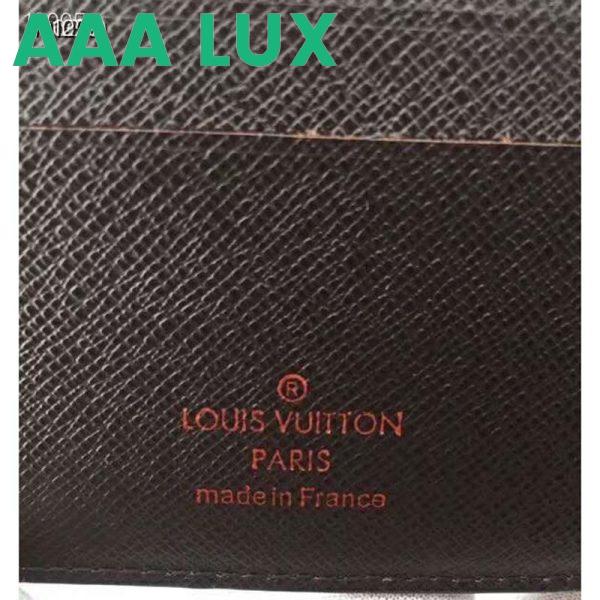 Replica Louis Vuitton LV Unisex Multiple Wallet Damier Ebène Canvas-Brown 11