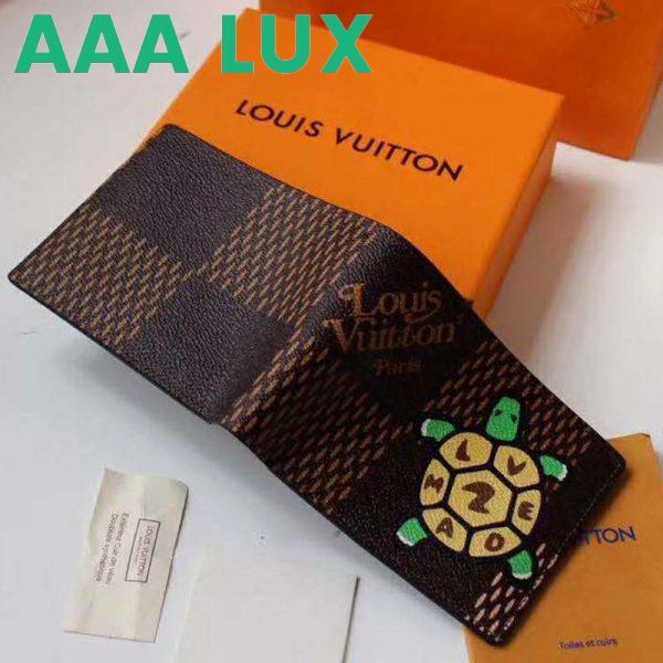 Replica Louis Vuitton LV Unisex Multiple Wallet Giant Damier Ebene Canvas 5
