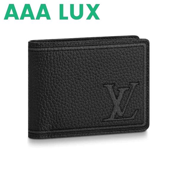 Replica Louis Vuitton LV Unisex Multiple Wallet in Taurillon Leather-Black