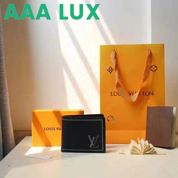 Replica Louis Vuitton LV Unisex Multiple Wallet in Taurillon Leather-Black 3