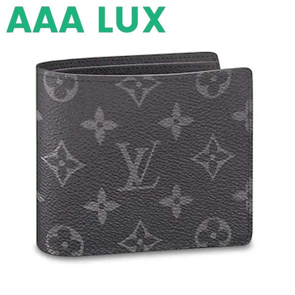 Replica Louis Vuitton LV Unisex Multiple Wallet Monogram Eclipse Canvas-Grey