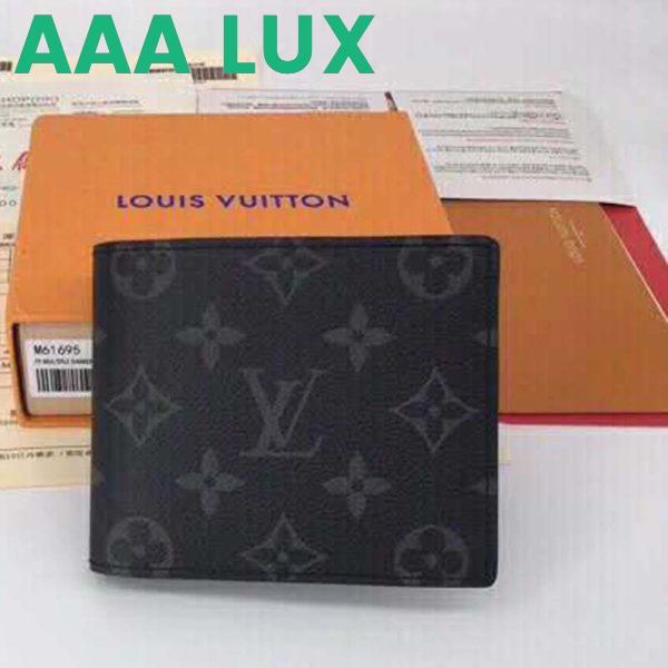 Replica Louis Vuitton LV Unisex Multiple Wallet Monogram Eclipse Canvas-Grey 3