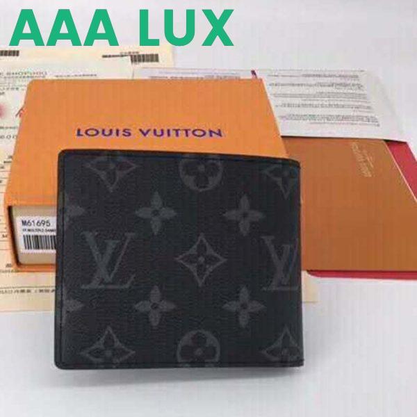 Replica Louis Vuitton LV Unisex Multiple Wallet Monogram Eclipse Canvas-Grey 6