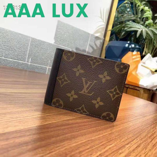 Replica Louis Vuitton LV Unisex Multiple Wallet Monogram Macassar Coated Canvas Cowhide Leather 3