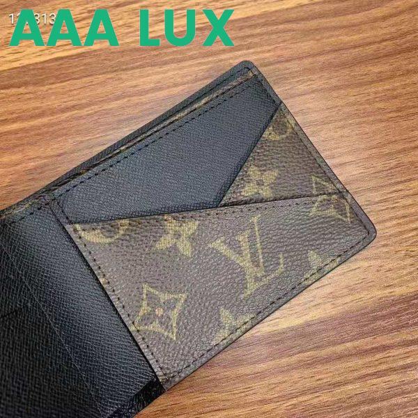 Replica Louis Vuitton LV Unisex Multiple Wallet Monogram Macassar Coated Canvas Cowhide Leather 8