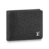 Replica Louis Vuitton LV Unisex Multiple Wallet Taiga Cowhide Leather-Black