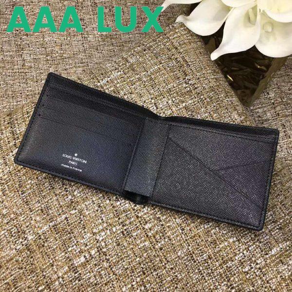 Replica Louis Vuitton LV Unisex Multiple Wallet Taiga Cowhide Leather-Black 5