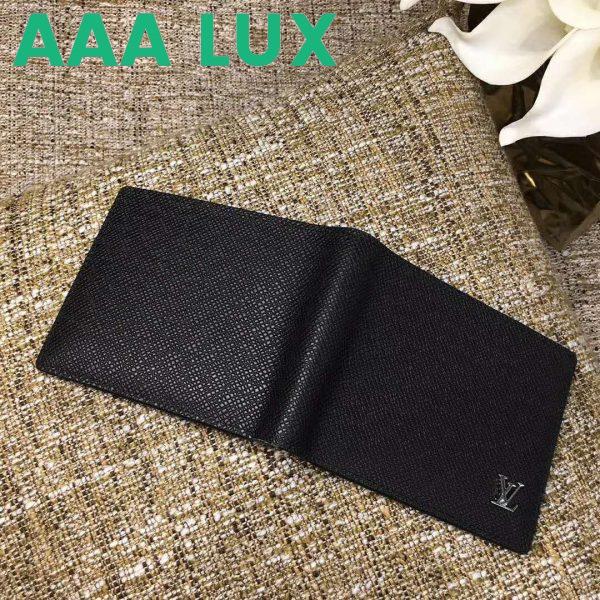 Replica Louis Vuitton LV Unisex Multiple Wallet Taiga Cowhide Leather-Black 6
