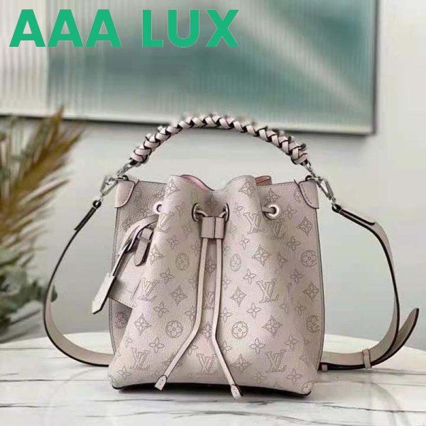 Replica Louis Vuitton LV Unisex Muria Bucket Bag Snow White Mahina Perforated Calf Leather 3