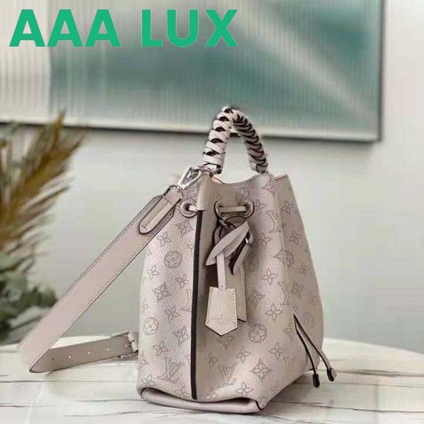 Replica Louis Vuitton LV Unisex Muria Bucket Bag Snow White Mahina Perforated Calf Leather 4