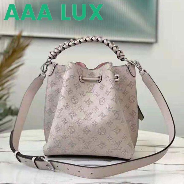 Replica Louis Vuitton LV Unisex Muria Bucket Bag Snow White Mahina Perforated Calf Leather 5