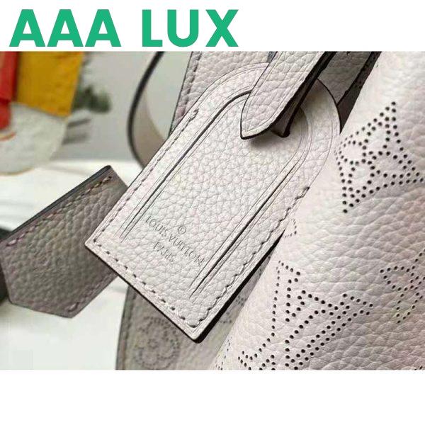Replica Louis Vuitton LV Unisex Muria Bucket Bag Snow White Mahina Perforated Calf Leather 8