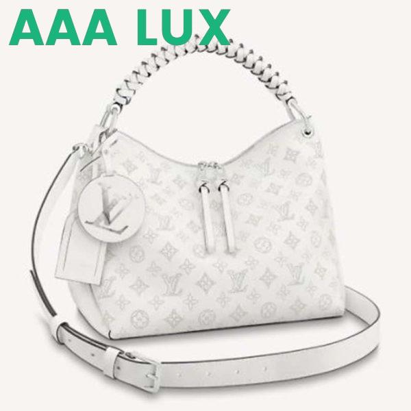 Replica Louis Vuitton LV Women Beaubourg Hobo Bag Snow White Mahina Perforated Calf Leather 2