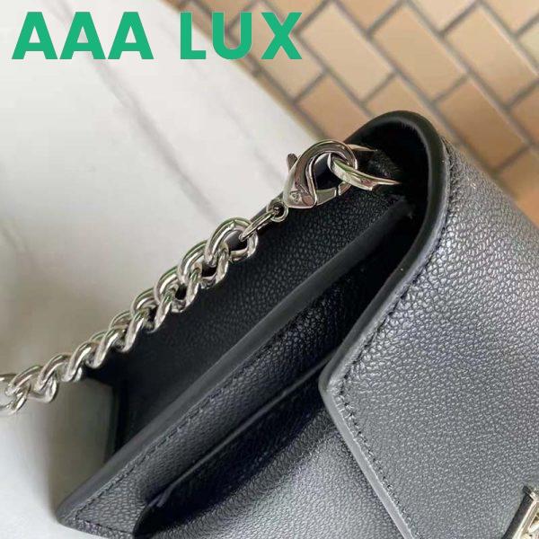 Replica Louis Vuitton LV Unisex Mylockme Chain Pochette Black Soft Grained Calfskin 10