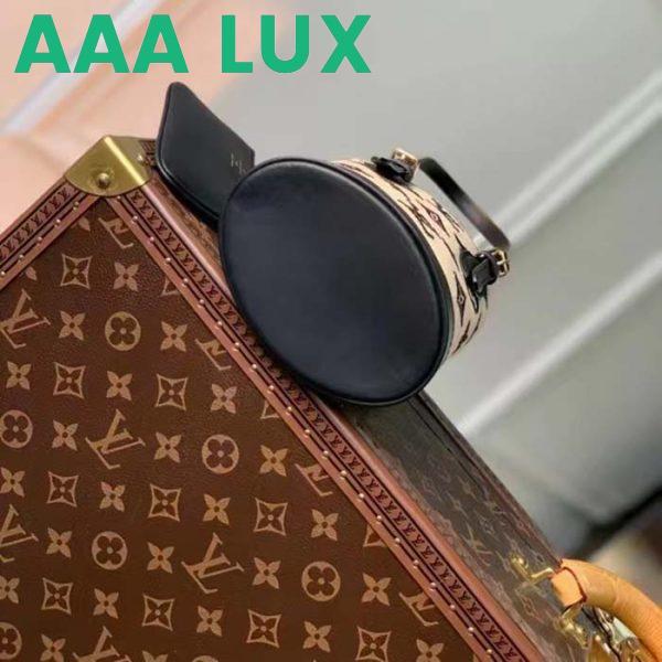 Replica Louis Vuitton LV Unisex Nano Bucket Black Lotus Cotton Cowhide Leather 6