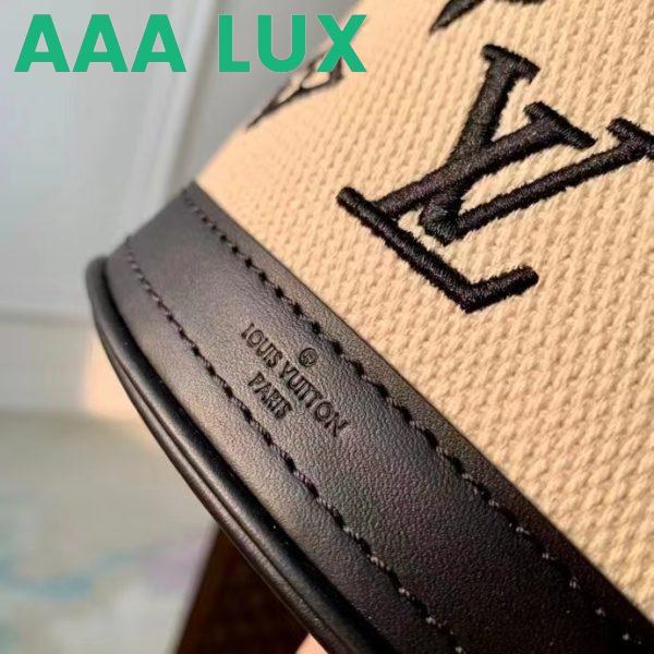 Replica Louis Vuitton LV Unisex Nano Bucket Black Lotus Cotton Cowhide Leather 8