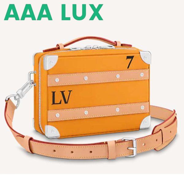 Replica Louis Vuitton LV Unisex NBA Handle Soft Trunk No. 7 Saffron Cowhide Calf