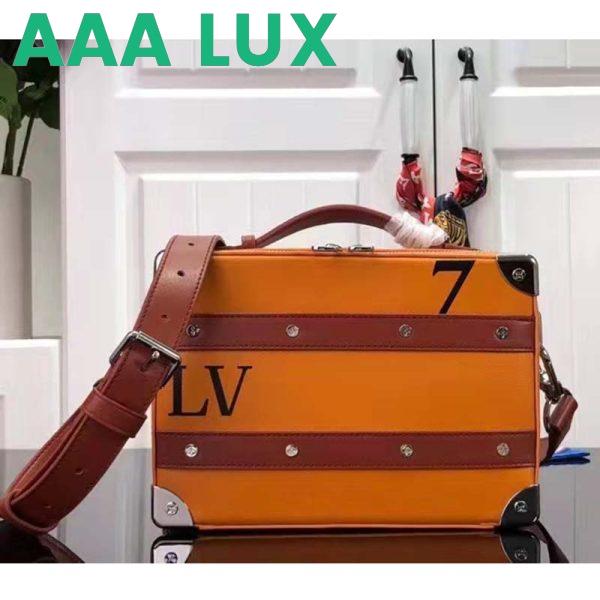 Replica Louis Vuitton LV Unisex NBA Handle Soft Trunk No. 7 Saffron Cowhide Calf 3