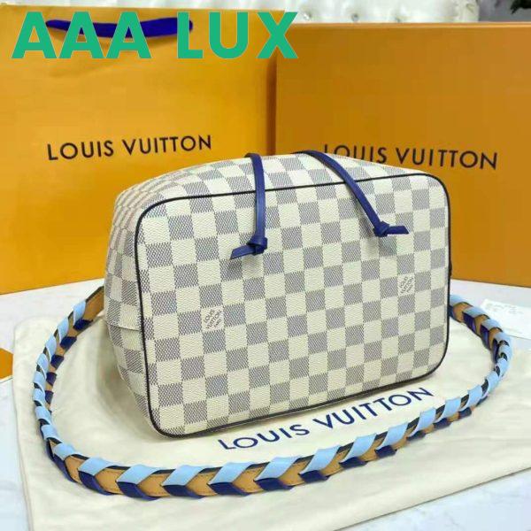 Replica Louis Vuitton LV Unisex Néonoé MM Bucket Bag Blue Damier Azur Coated Canvas 6