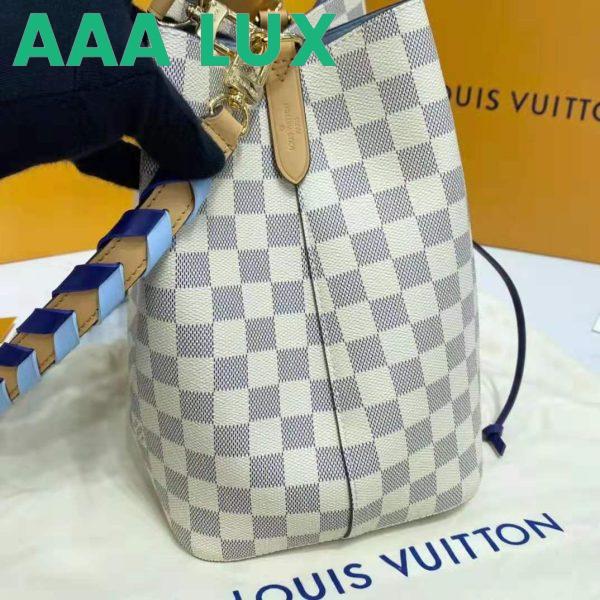 Replica Louis Vuitton LV Unisex Néonoé MM Bucket Bag Blue Damier Azur Coated Canvas 7