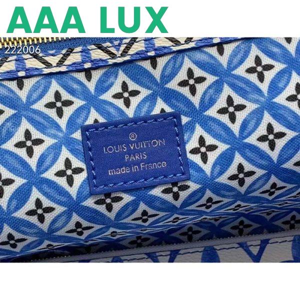 Replica Louis Vuitton LV Unisex Neverfull MM Blue Monogram Coated Canvas Textile Lining 11
