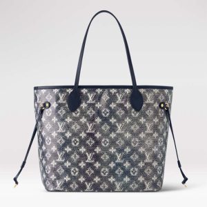Replica Louis Vuitton LV Unisex Neverfull MM Monogram Coated Canvas Cowhide Leather