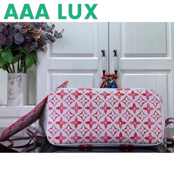 Replica Louis Vuitton LV Unisex Neverfull MM Pink Monogram Coated Canvas Textile Lining 7