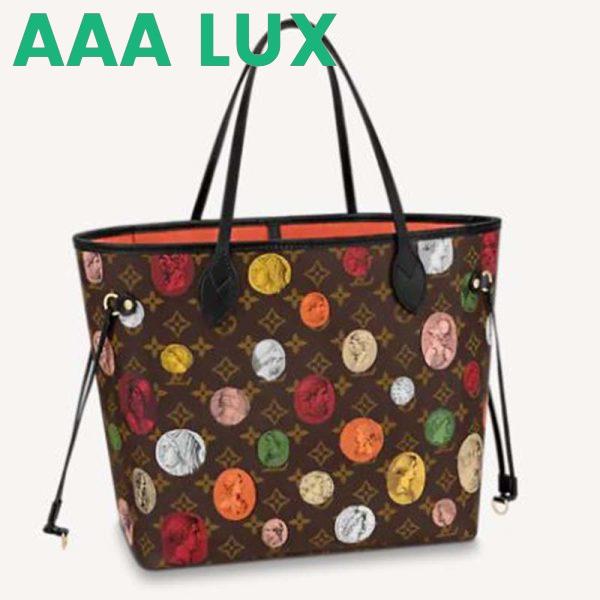 Replica Louis Vuitton LV Unisex Neverfull MM Tote Monogram Cameo Printed Canvas Cowhide Leather 2