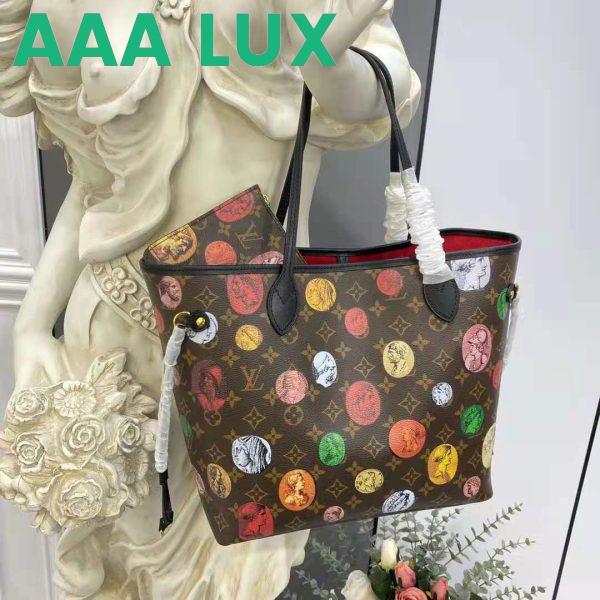 Replica Louis Vuitton LV Unisex Neverfull MM Tote Monogram Cameo Printed Canvas Cowhide Leather 3