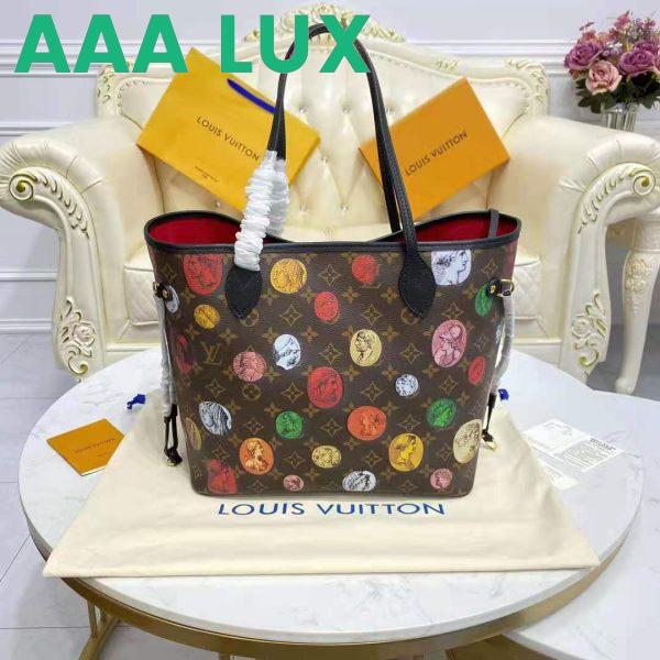 Replica Louis Vuitton LV Unisex Neverfull MM Tote Monogram Cameo Printed Canvas Cowhide Leather 5