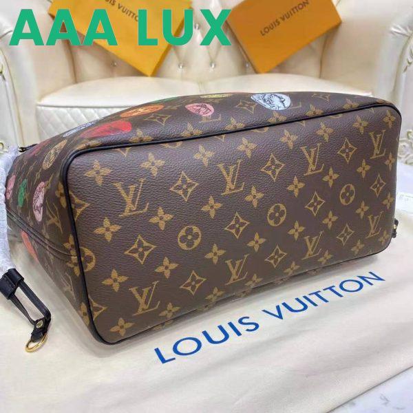 Replica Louis Vuitton LV Unisex Neverfull MM Tote Monogram Cameo Printed Canvas Cowhide Leather 7