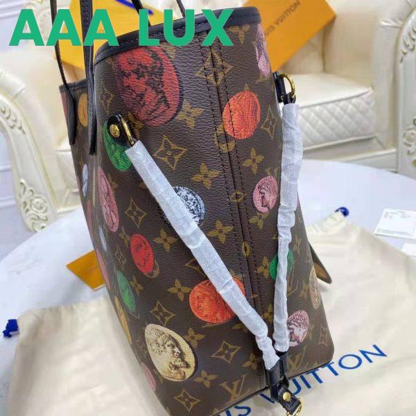 Replica Louis Vuitton LV Unisex Neverfull MM Tote Monogram Cameo Printed Canvas Cowhide Leather 8