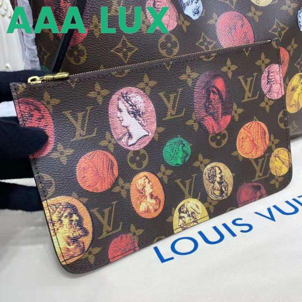 Replica Louis Vuitton LV Unisex Neverfull MM Tote Monogram Cameo Printed Canvas Cowhide Leather 10