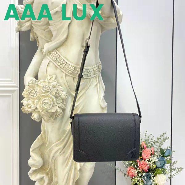 Replica Louis Vuitton LV Unisex New Flap Messenger Black Taiga Cowhide Leather 3