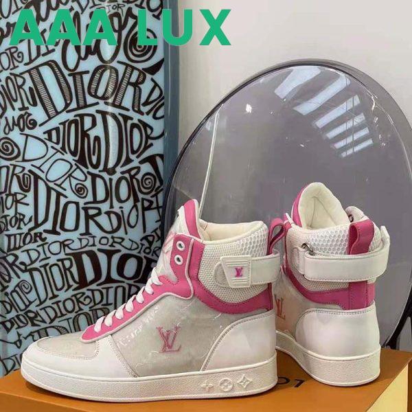 Replica Louis Vuitton LV Unisex Boombox Sneaker Boot Fuchsia Mix of Materials Rubber Outsole 7