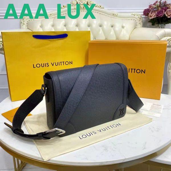Replica Louis Vuitton LV Unisex New Flap Messenger Black Taiga Cowhide Leather 5