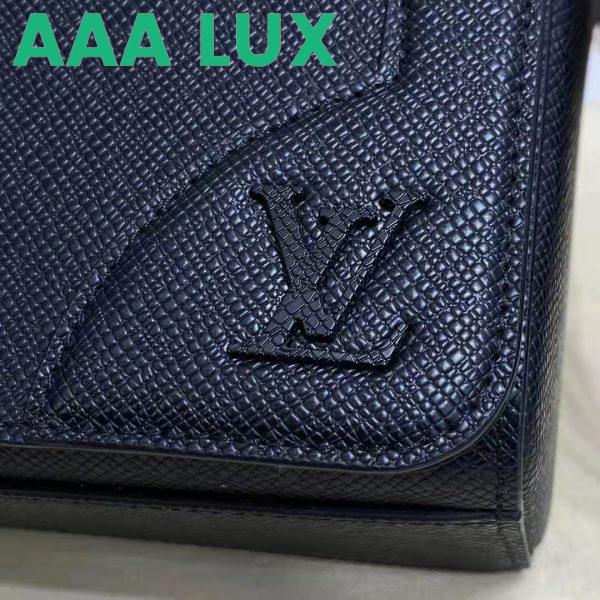Replica Louis Vuitton LV Unisex New Flap Messenger Black Taiga Cowhide Leather 10