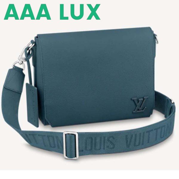 Replica Louis Vuitton LV Unisex New Messenger Blue Aerogram Cowhide Leather Textile Lining