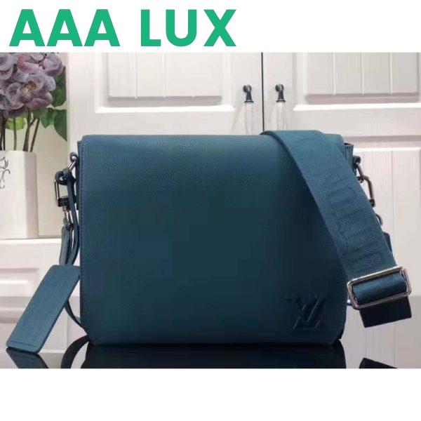 Replica Louis Vuitton LV Unisex New Messenger Blue Aerogram Cowhide Leather Textile Lining 3