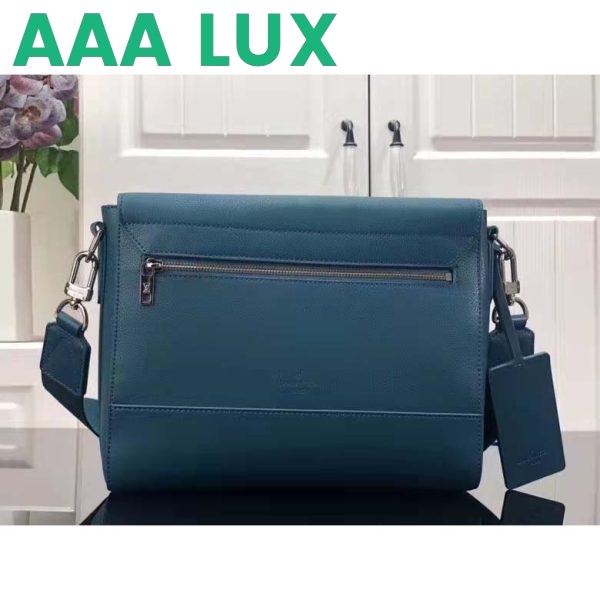 Replica Louis Vuitton LV Unisex New Messenger Blue Aerogram Cowhide Leather Textile Lining 4