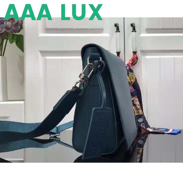 Replica Louis Vuitton LV Unisex New Messenger Blue Aerogram Cowhide Leather Textile Lining 5