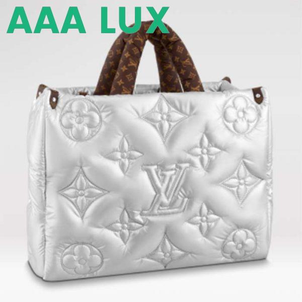 Replica Louis Vuitton LV Unisex OnTheGo GM Tote Silver Recycled Metallic Nylon Econyl